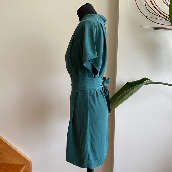 Aritiza Wilfred Forest Green Silk Dress Sz XS - Picture 2 of 6